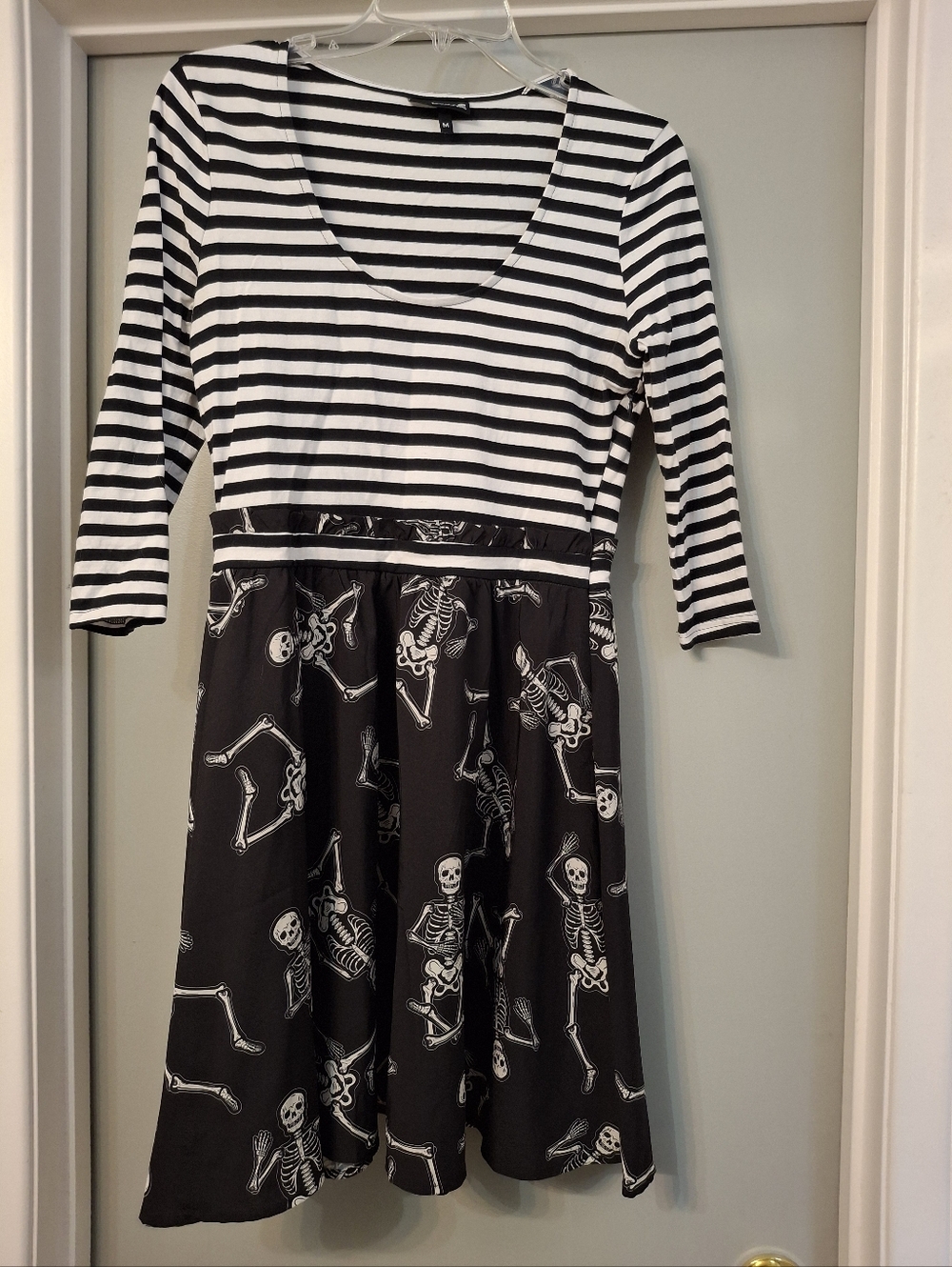 Sourpuss Striped Skeleton Dress